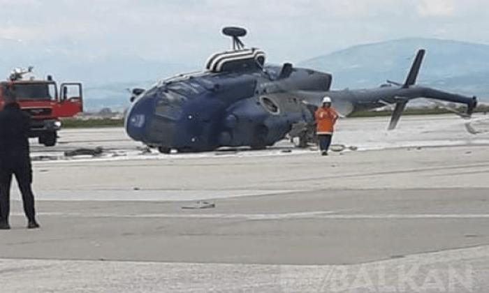 Üsküp de helikopter kazası meydana geldi