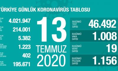 Türkiye`de 1.008 Yeni Vaka