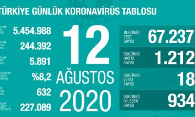 Türkiye`de 1212 Yeni Vaka