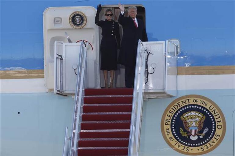 Dünya izliyor Trump Beyaz Saraydan ayrıldı, veda konuşmasını yaptı...